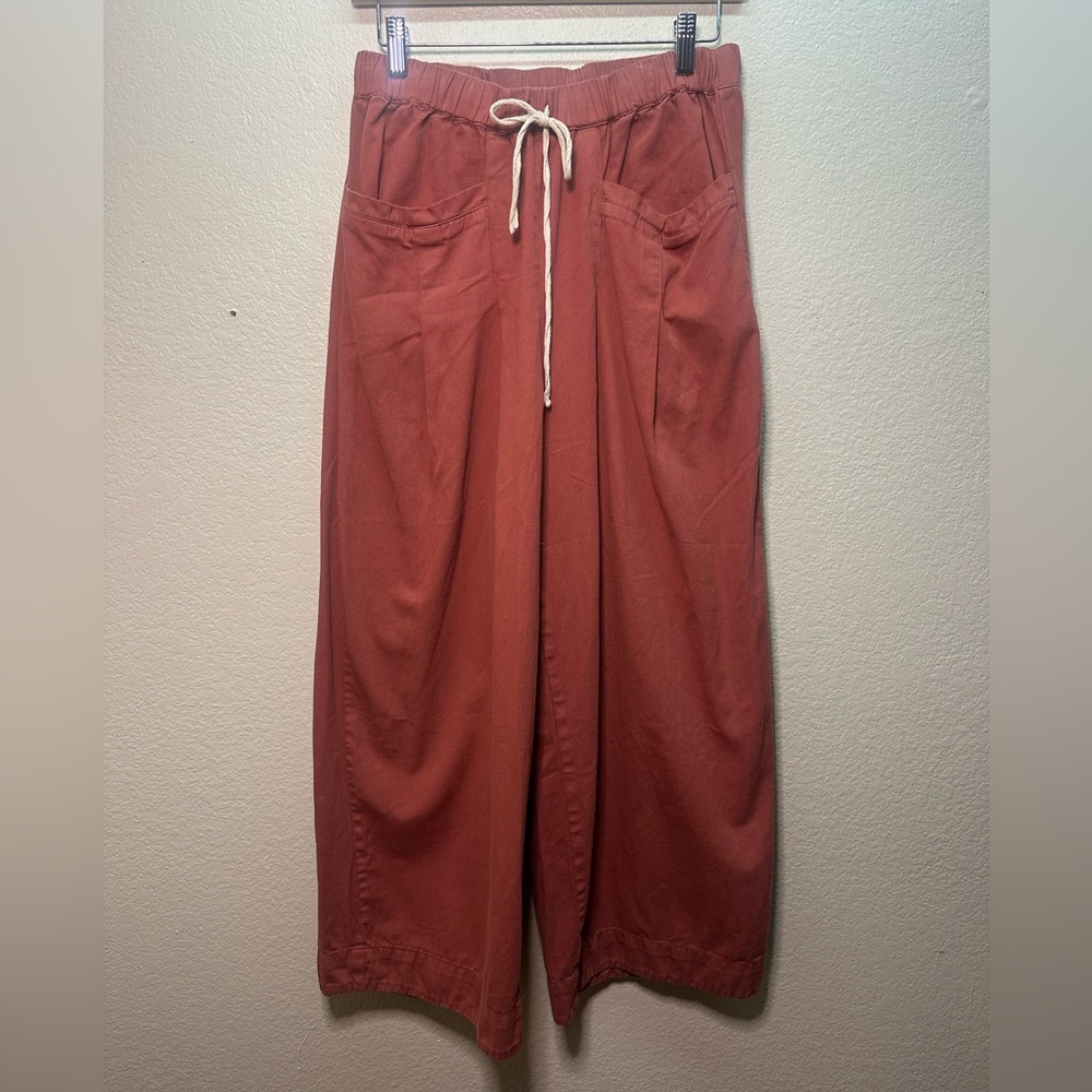 Free People Day in the Life Slouchy Pleated Barrel Burnt Henna Boho Pants XS - Picture 3 of 7